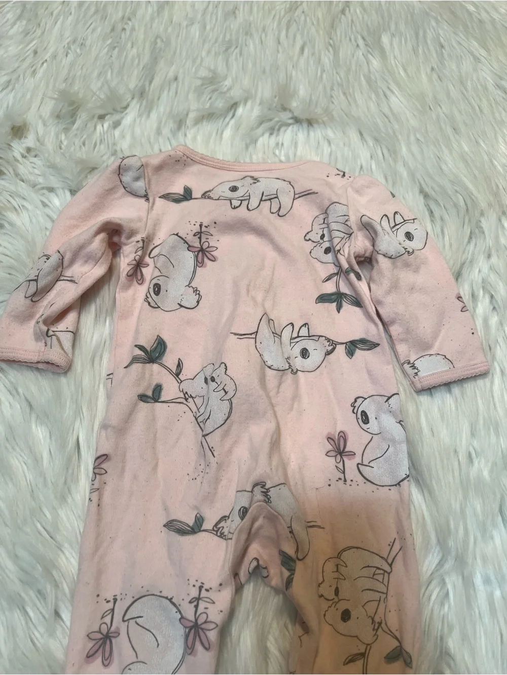 Carter's Baby Girls Sz 6 Months Koala 2-Way Zip Cotton Sleep & Play Pajamas Pink